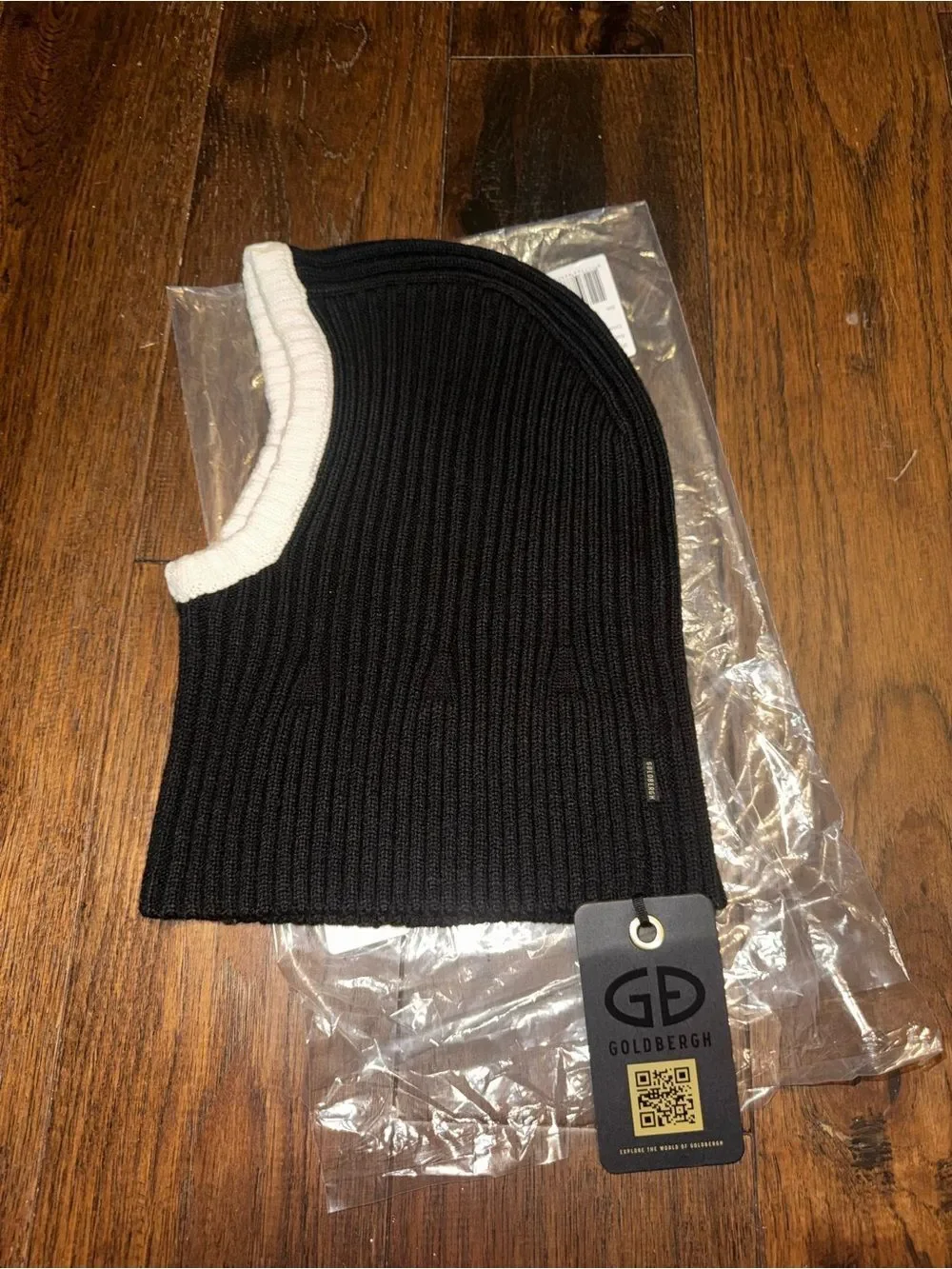 Goldbergh Knit Balaclava Black White Hat New With Tags Ski